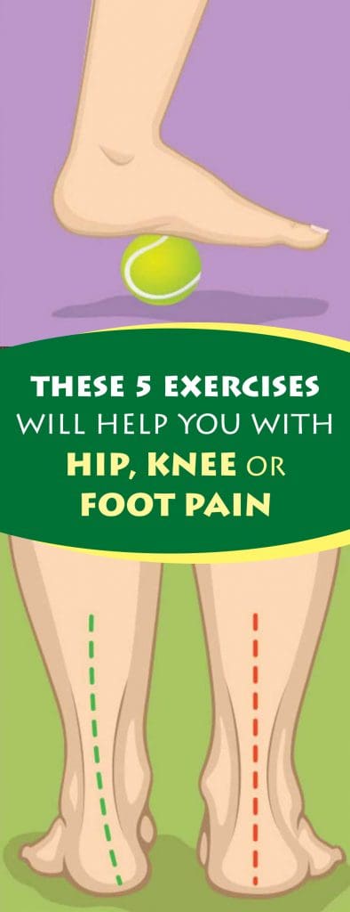 Around 25% of people in the US suffer from hip, knee or foot pain. Here are some exercises that can make you feel better and ease the pain.